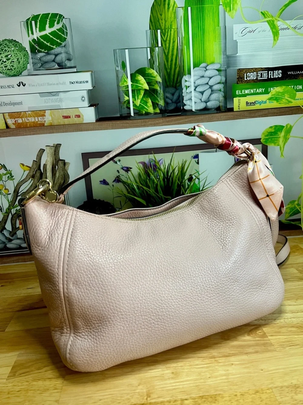 Michael Kors Blush Pink Hobo Crossbody Purse Bag - Picture 2 of 10